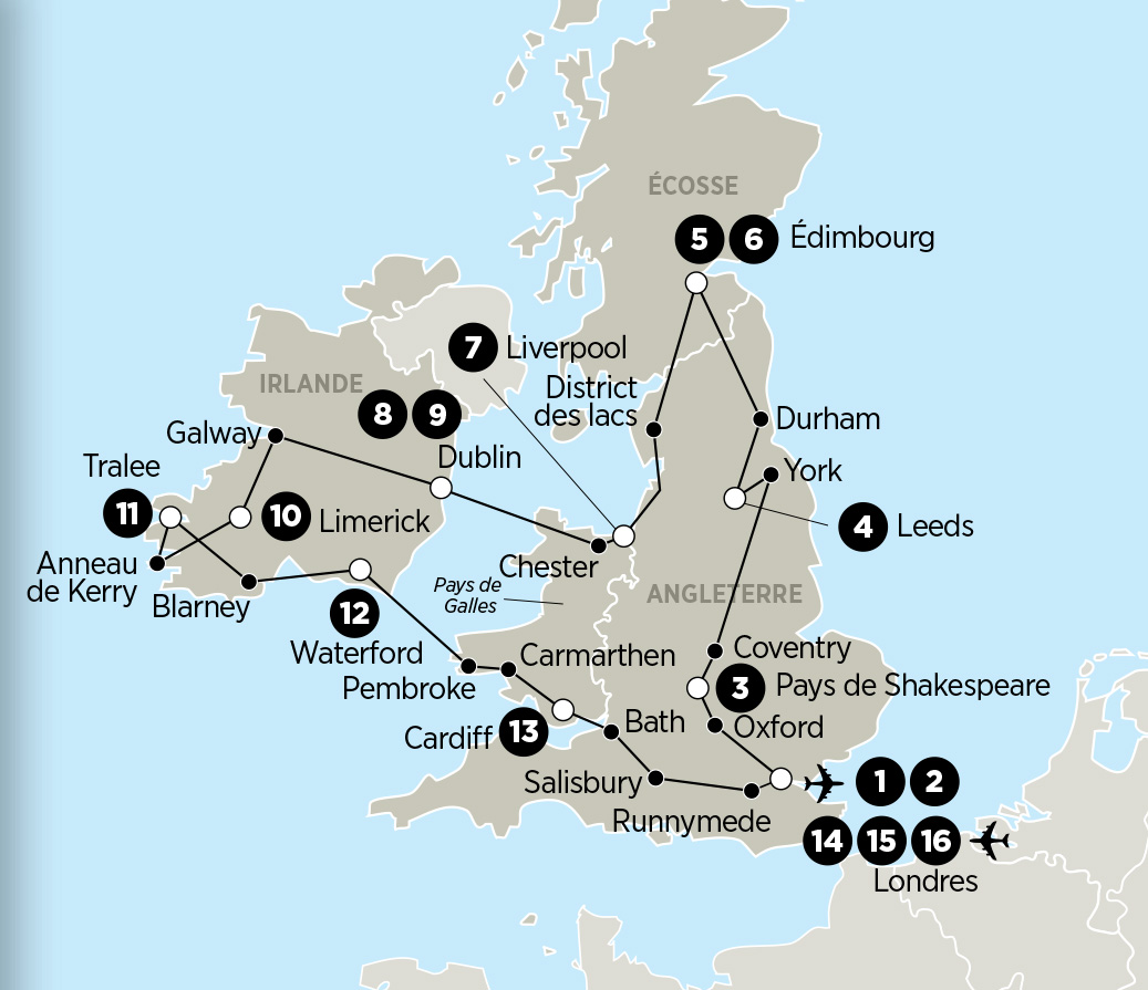 caa voyage angleterre ecosse irlande