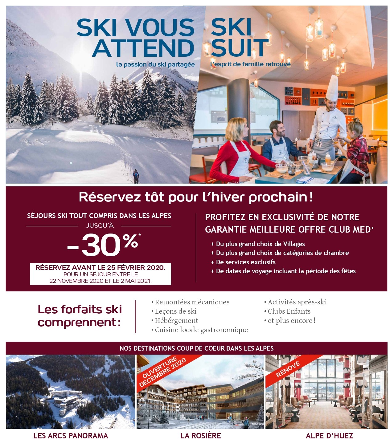 Séjour de ski tout inclus au Club Med Promotion réserveztôt pour l